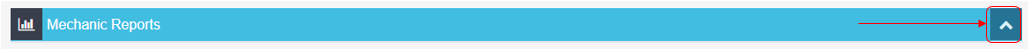 Mechanic Reports menu bar with a red arrow pointing to the expand arrow on the far right