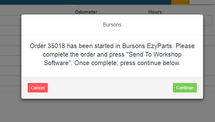 Workshop Software screen showing it will come up with the below window, click on ' continue ' and it will dire...