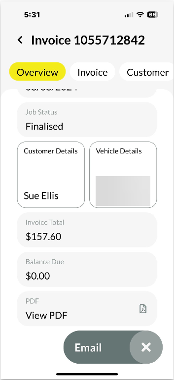 Mobile App Invoice Functionality - Workshop Software