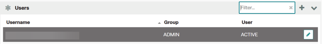 Workshop Software give/limit user access to the sales dashboard showing green 'pencil' icon for the corresponding username...