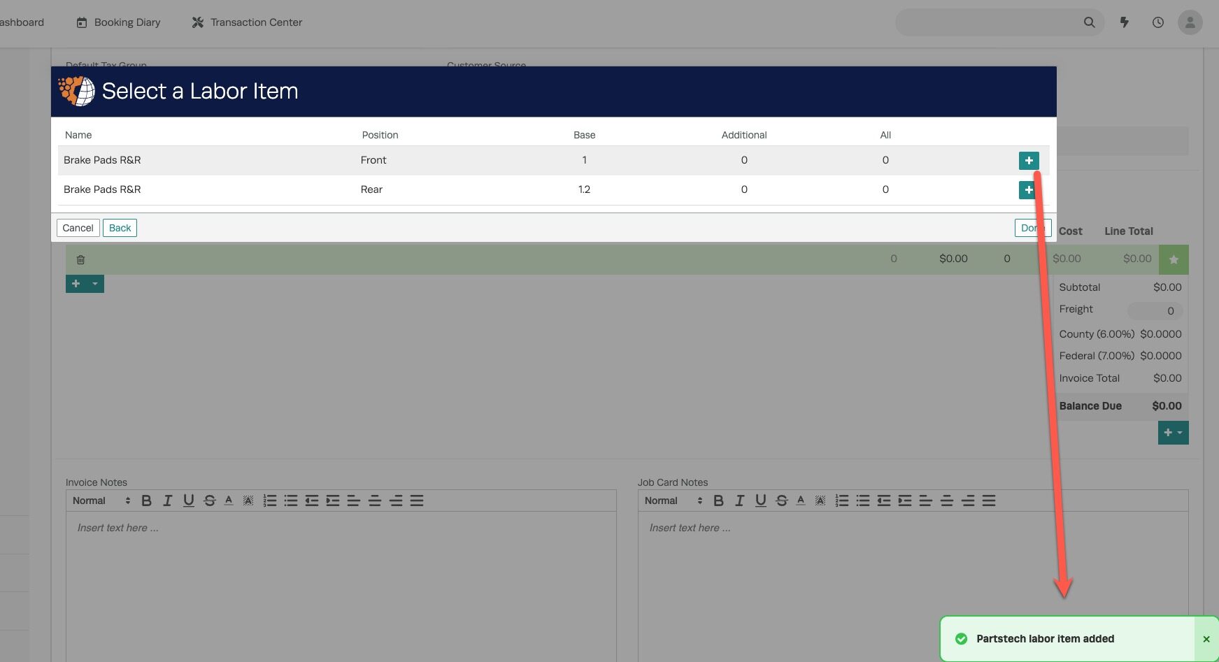 Workshop Software screen showing once you add the times an alert will come up saying that this has been added,...