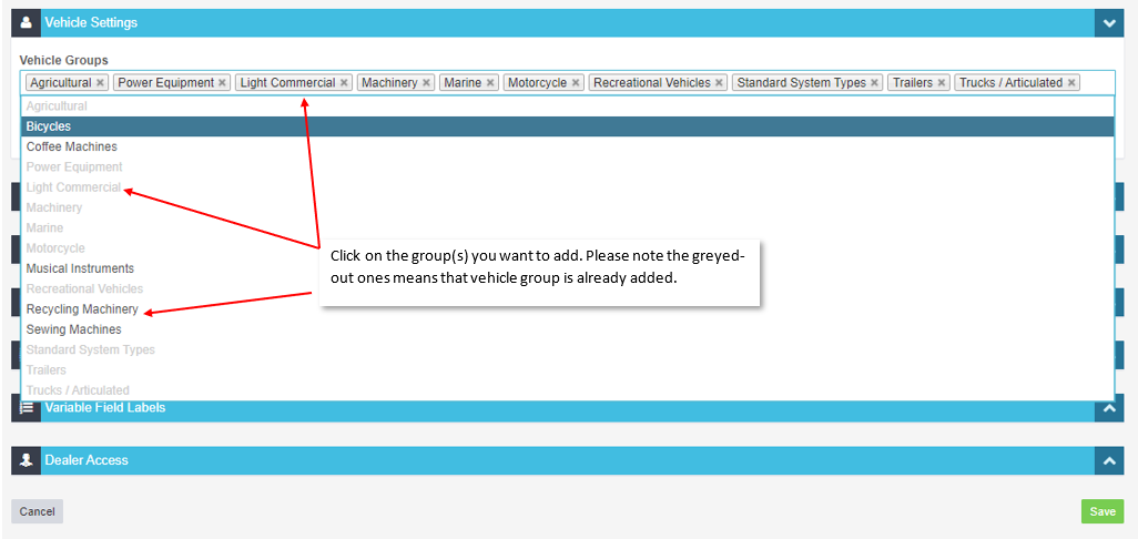Workshop Software screen showing you can choose as many as you like
