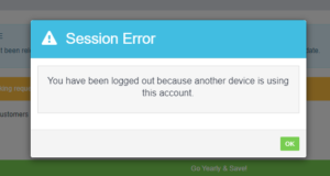 You have been logged out because another device is using this account