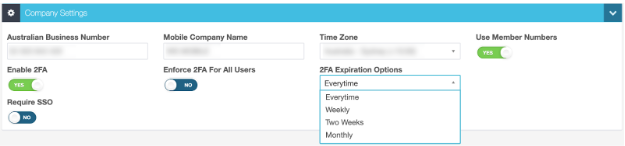Workshop Software screen showing section, selecting the user you would like to activate the two-factor authent...