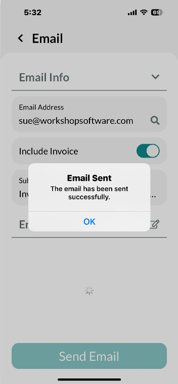 Mobile App Invoice Functionality - Workshop Software