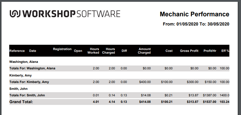Workshop Software screen showing below is the report with the summary toggle turned to yes