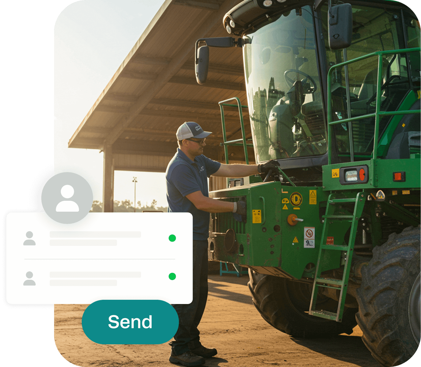 Workshop Software farm machinery repair shop management interface showing job cards