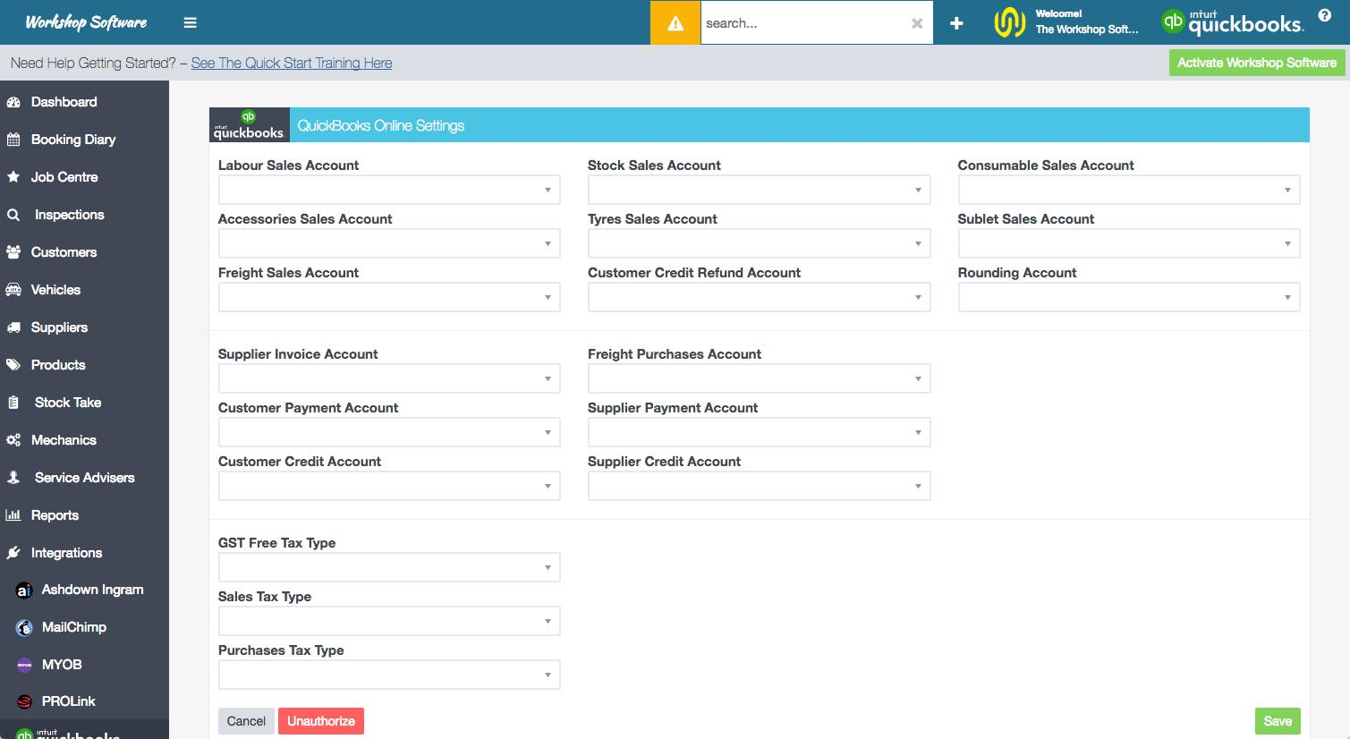 Workshop Software screen showing you need to make a selection for every field on this page, even if you think ...
