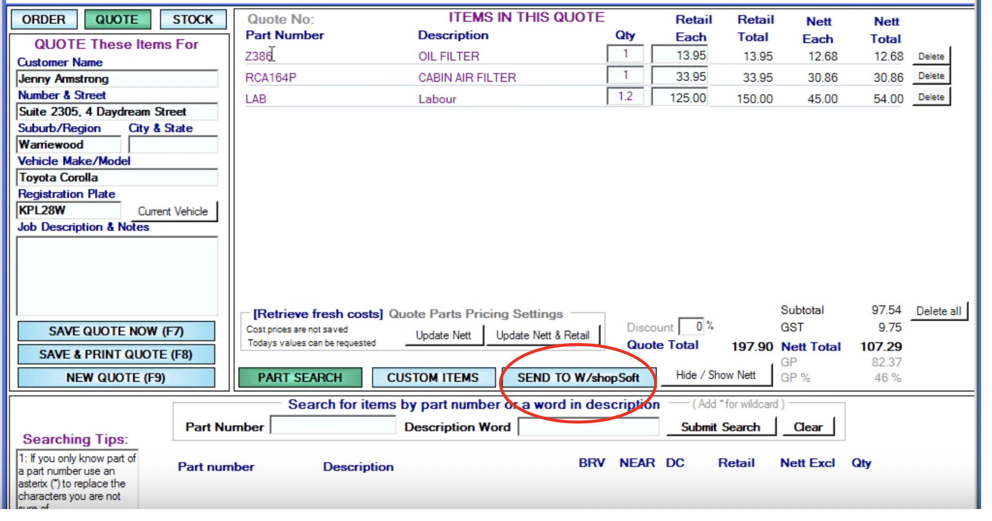 Workshop Software screen showing bursons will then take you into workshop software and it will have added all ...