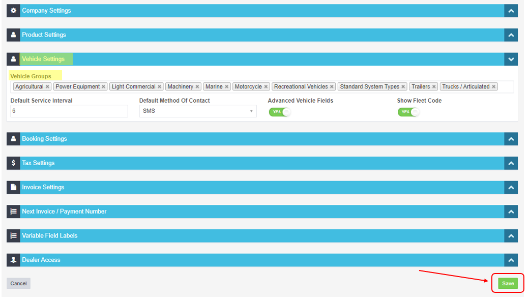 Workshop Software add more vehicle body types showing button is located at the bottom right part of the page