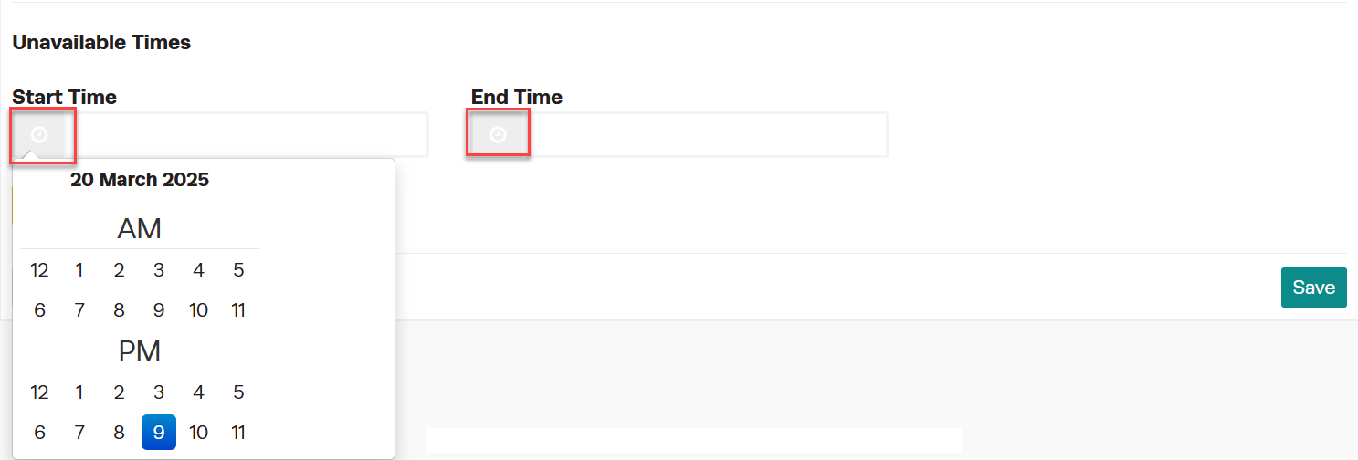 Workshop Software set up your mechanic's work schedule in workshop software showing time you would like to schedule unavai...