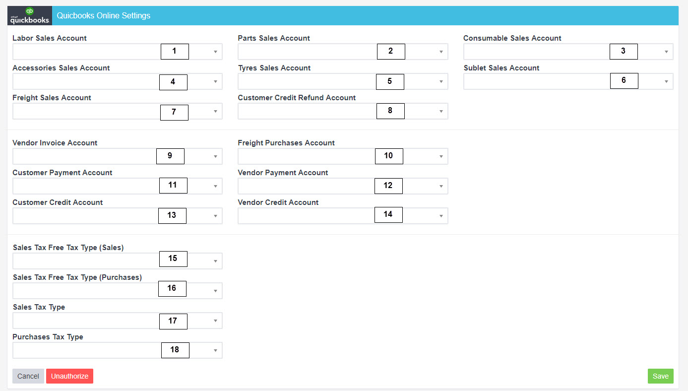 Workshop Software screen showing the type of accounts are listed below - you may have as many accounts as you ...