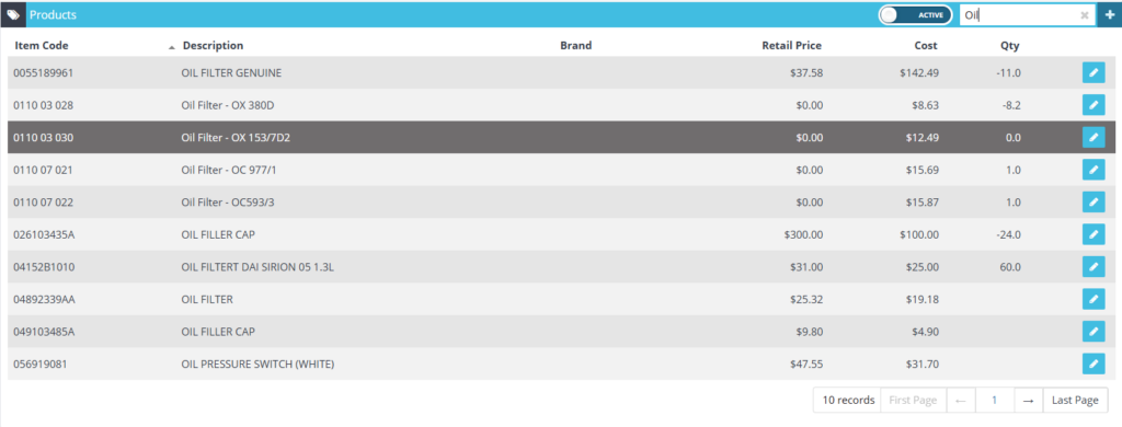 Workshop Software screen showing the search/filter bar will still display the term 
