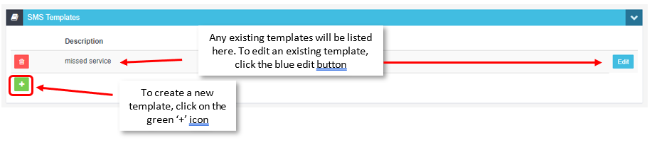 Workshop Software screen showing to create a new template click on the green '+' icon