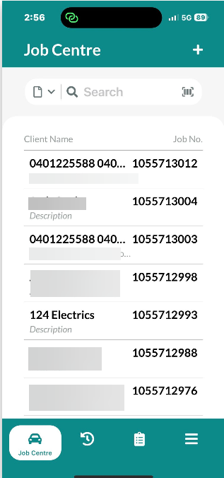 Barcode Scanner on the Mobile App - Workshop Software