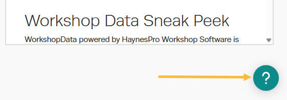 Workshop Software screen showing once logged into workshop software press the ' ? ' on the bottom right of the...
