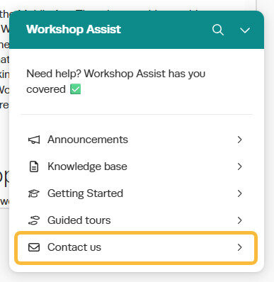Workshop Software access teamviewer showing ' contact us '