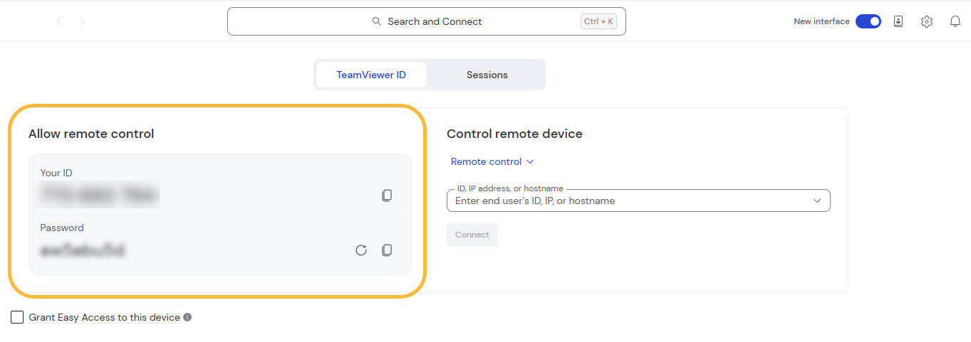 Workshop Software screen showing a window should appear with your id and password