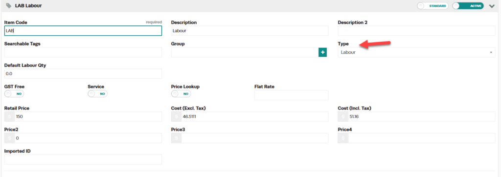 Workshop Software screen showing to have the ability to record the mechanics time the invoice needs a product ...