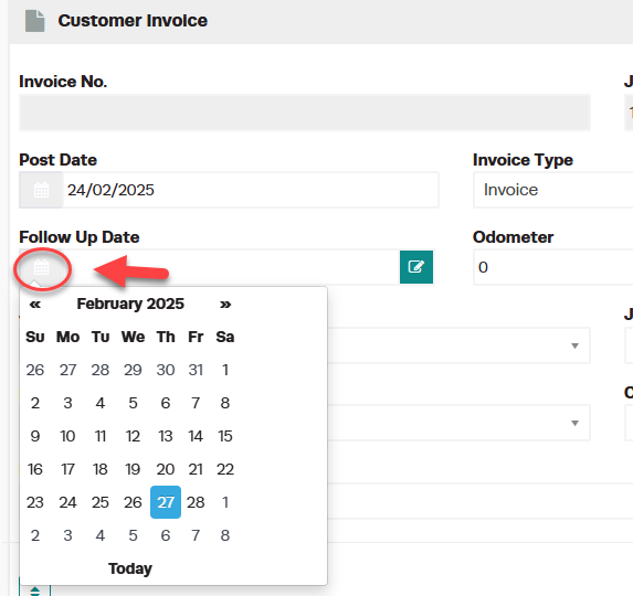 Vehicle details page showing the Follow Up Notes section