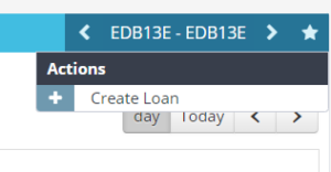 Workshop Software loan car diary showing blue action star click on the + create loan