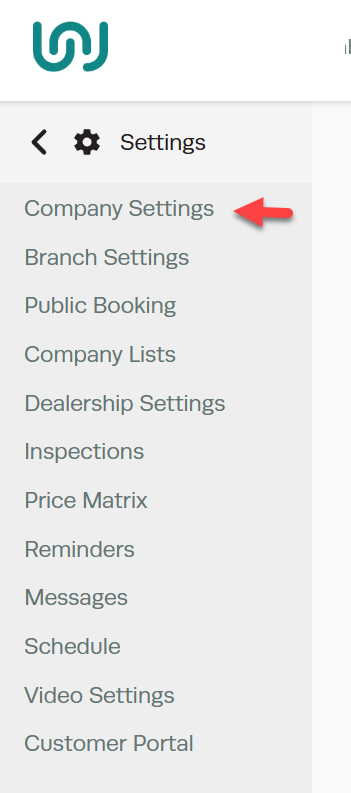 Workshop Software screen showing company settings