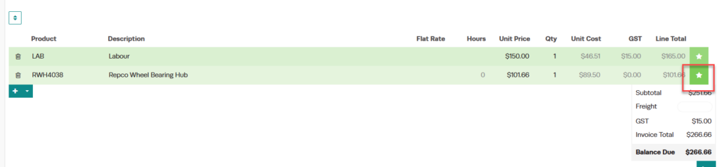 Workshop Software screen showing to change the cost of a product within a job, open the job and click the acti...