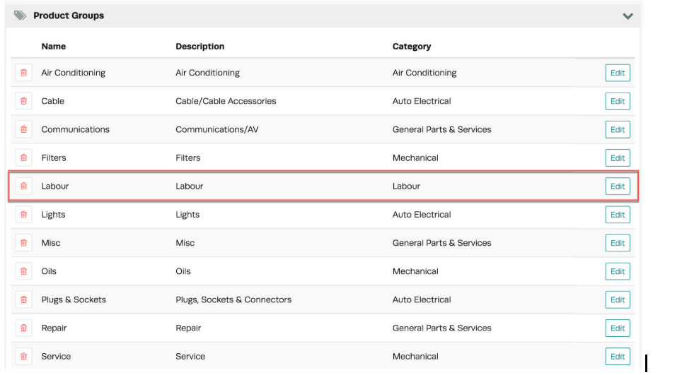 Workshop Software product category tax setup showing product group to category create or link a product group that will be...