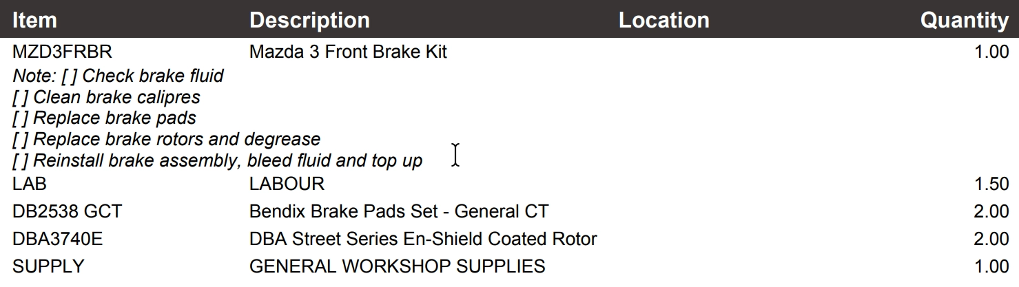 A cropped screenshot of a Job Card showing how Bundles will display.