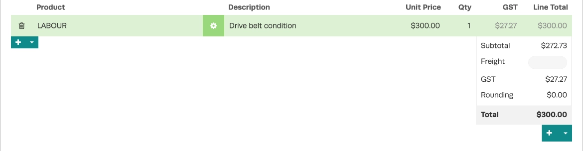 A screenshot of the Products list in a Booking.