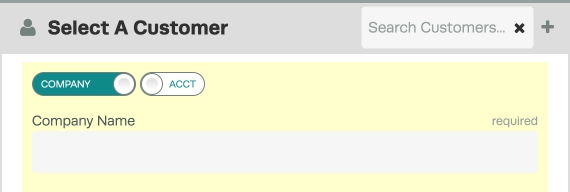 A cropped screenshot of the booking diary Customer entry fields when Company is selected, showing how Company Name is now required.