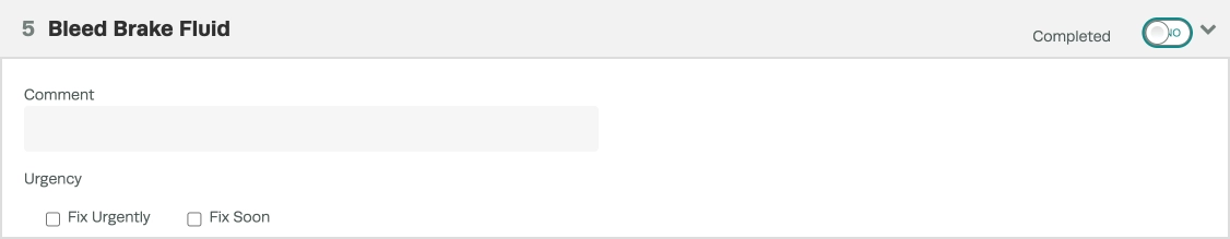 A screenshot of an Carry Out Checklist Item as it appears in an Inspection.
