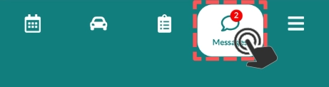 A screenshot of the lower bar in Workshop Software's mobile app. The Messages tab is highlighted