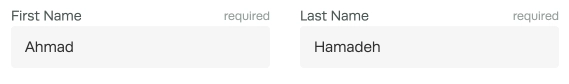 A screenshot of the First Name and Last Name field which appear when a Mobile User is not a Mechanic