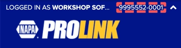 A screenshot of the NAPA PROLink webpage, the Account Number is highlighted.