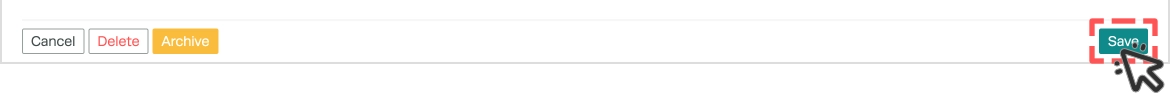 A screenshot of the lowest half of a Customer's Card, the Save button is highlighted