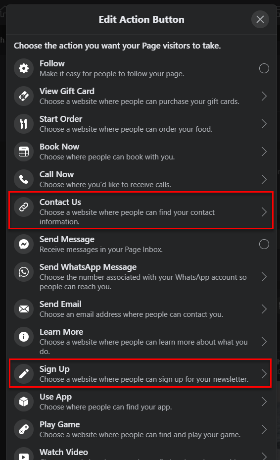 Workshop Software screen showing while facebook doesn’t allow the ‘book now’ button to link to a website, we r...