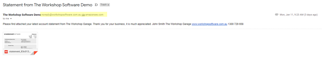 Workshop Software screen showing this will actually have to do with the sensitivity of the recipients mail sof...