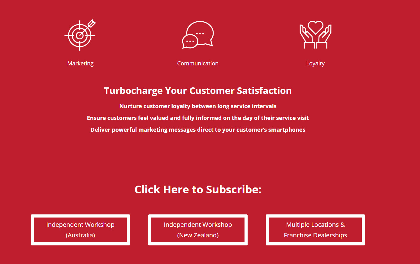 Workshop Software screen showing https://serviceprograms.com.au/your-branded-app/ this is the page you should see