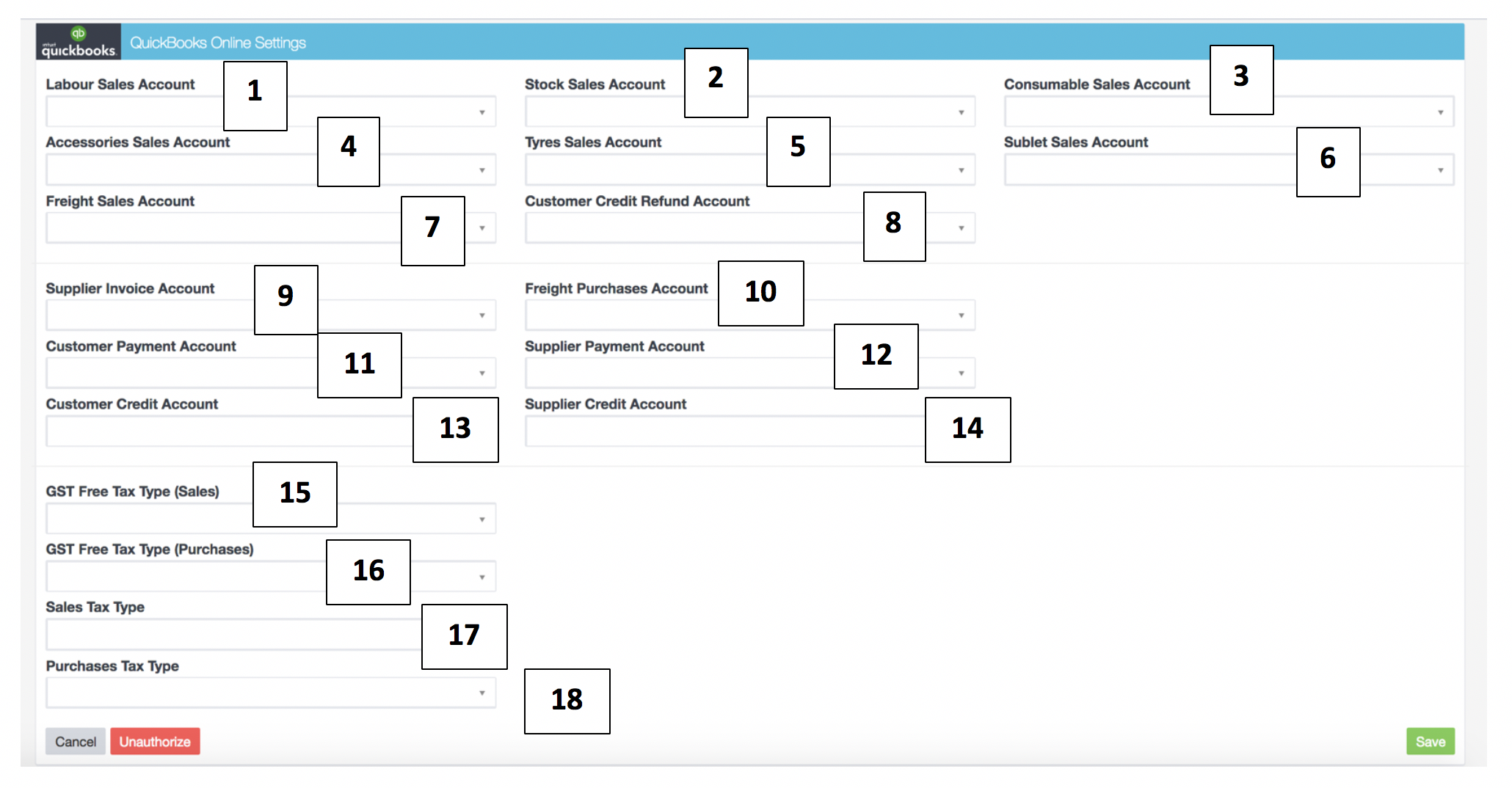 Workshop Software screen showing the type of accounts are listed below - you may have as many accounts as you ...