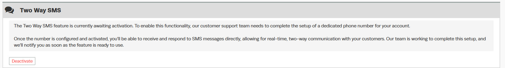Workshop Software two-way SMS setup — step 4