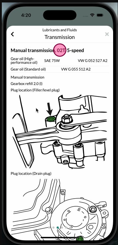 Accessing Workshop Software on mobile app — step 5