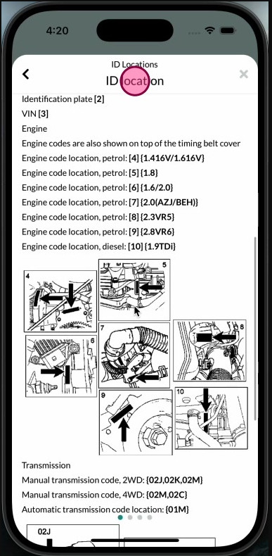 Accessing Workshop Software on mobile app — step 16