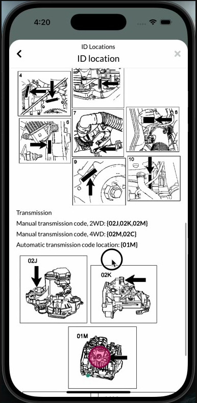 Accessing Workshop Software on mobile app — step 17