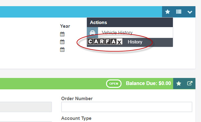 Customer-facing Carfax report sharing options in Workshop Software