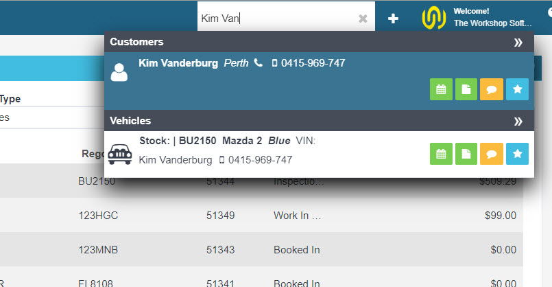 Workshop Software integrate your vvgarage account with workshop software showing for the customer