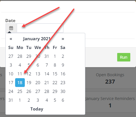 Workshop Software screen showing this is usually the current date as you are looking at the job cards for the ...