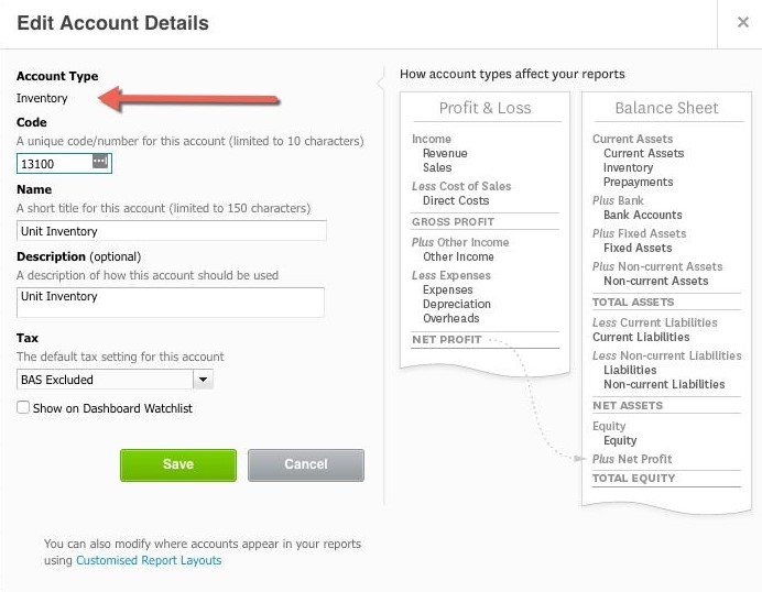 Workshop Software screen showing if you were to open your accounts package now, you can find your assets under...