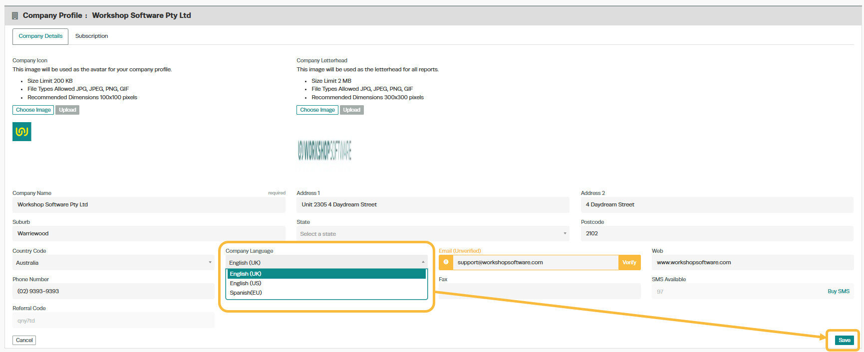 Workshop Software change the language settings in workshop software showing language you would like workshop software to u...