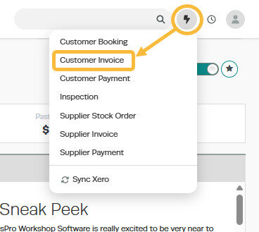 Create a Customer Invoice - Workshop Software